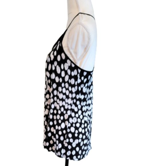 Guess Black & White Polka Dot Criss Cross Back Sleeveless Casual Top in Size M - Picture 4 of 5
